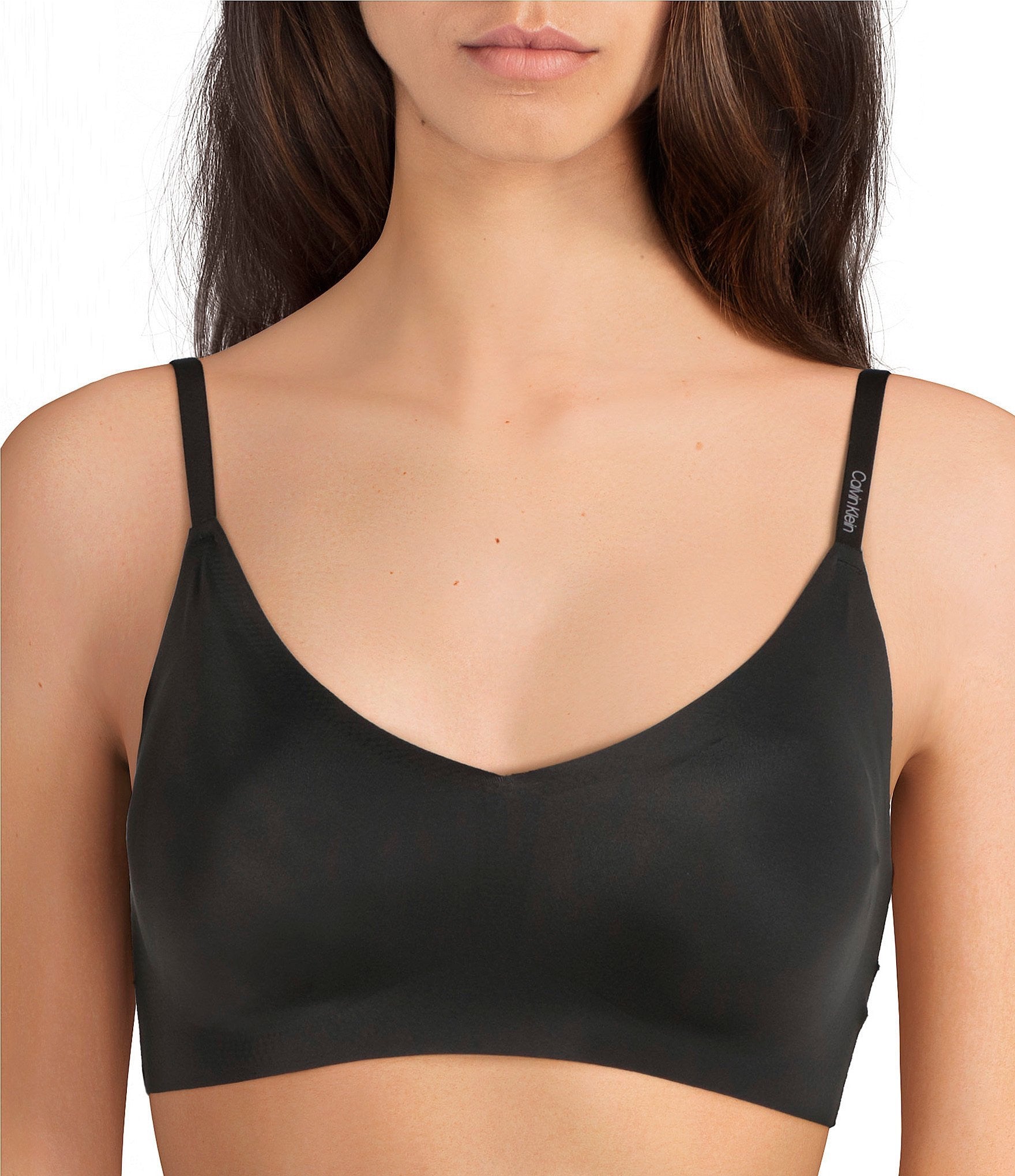 Calvin Klein Invisibles Comfort Lightly Lined Seamless Wireless Triangle  Bralette Bra, Rain Dance, Large