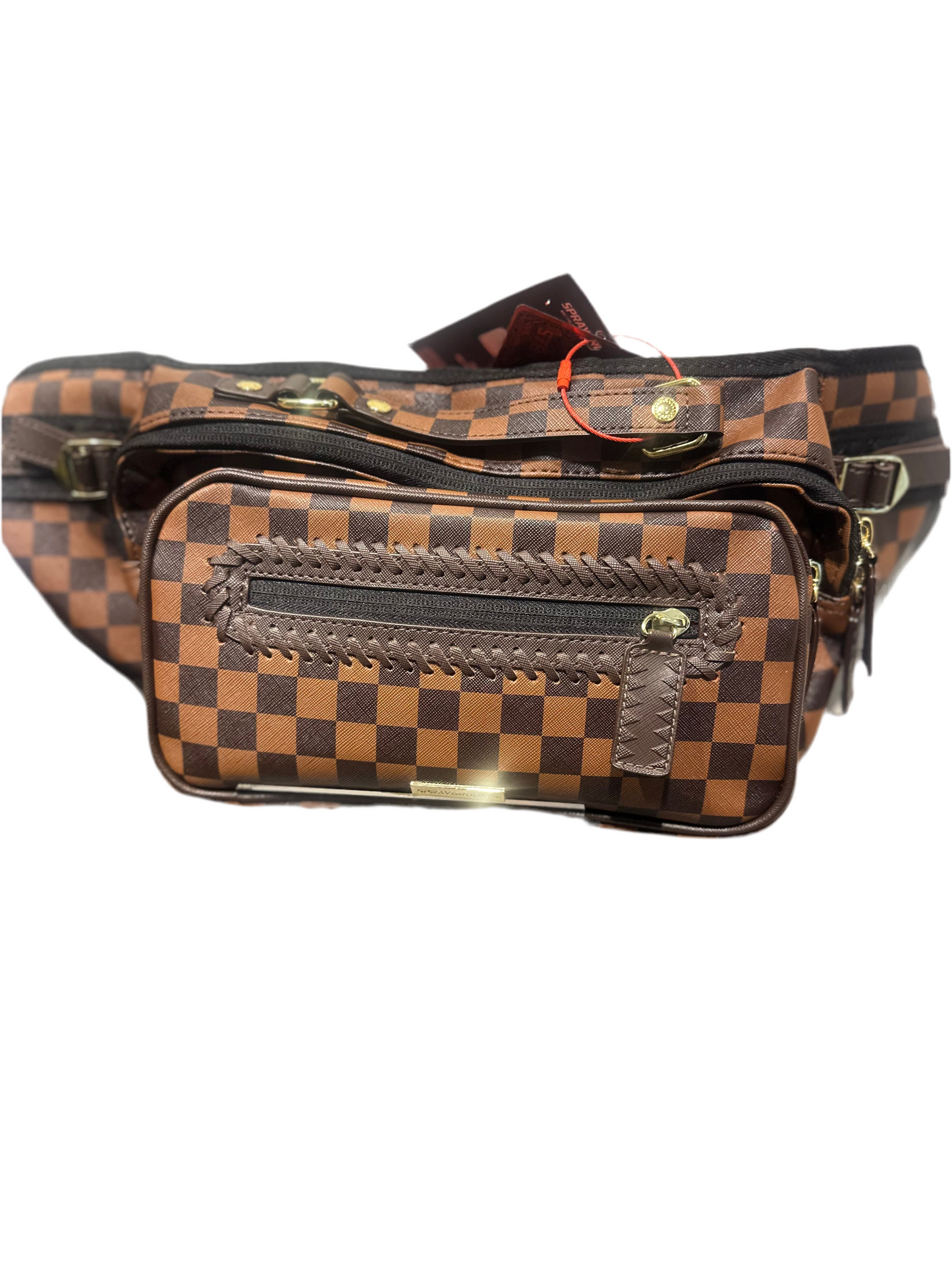 SPRAYGROUND: CORE EMBOSSED CHECK CARGO CROSS-BODY BAG