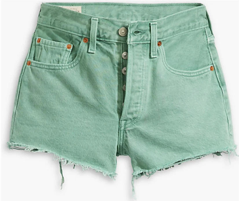 Levis dusty beryl green cut off shorts - 8586