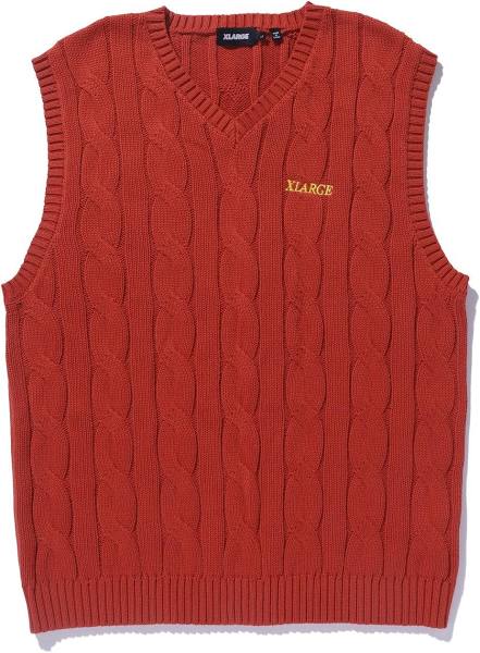 XLARGE: CABLE KNIT SLEEVELESS VEST