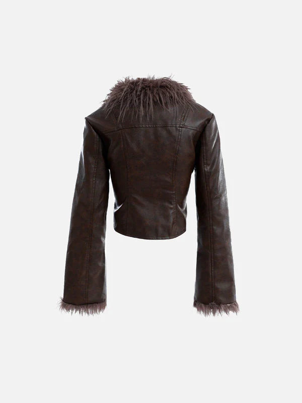 AELFRIC EDEN: FURRY FAUX LEATHER JACKET