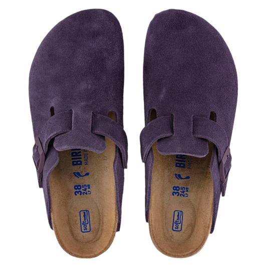 BIRKENSTOCK: BOSTON SUEDE LEATHER CLOG - WINE