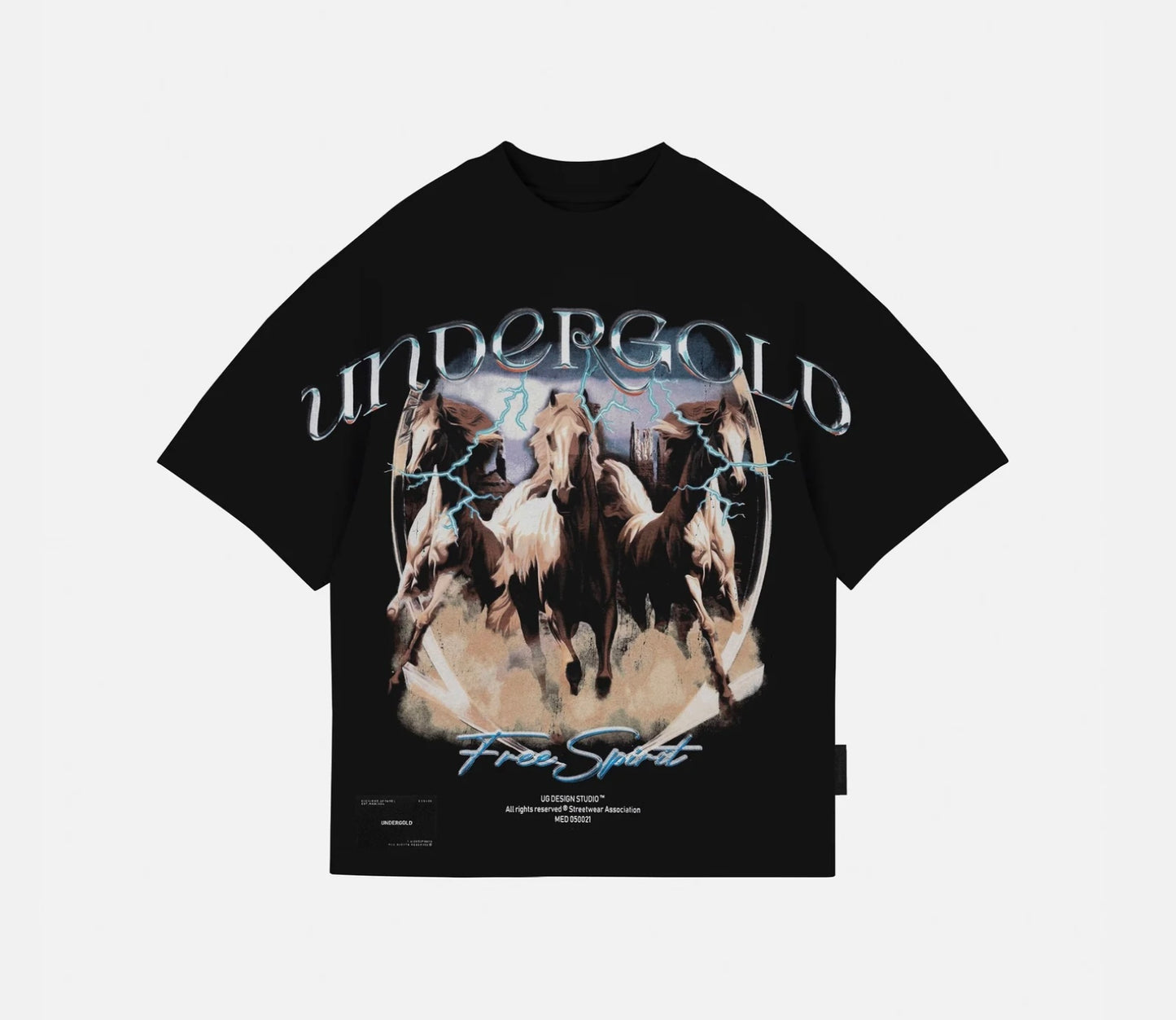 UNDERGOLD: Rodeo Thunder Horses T-Shirt (front view)