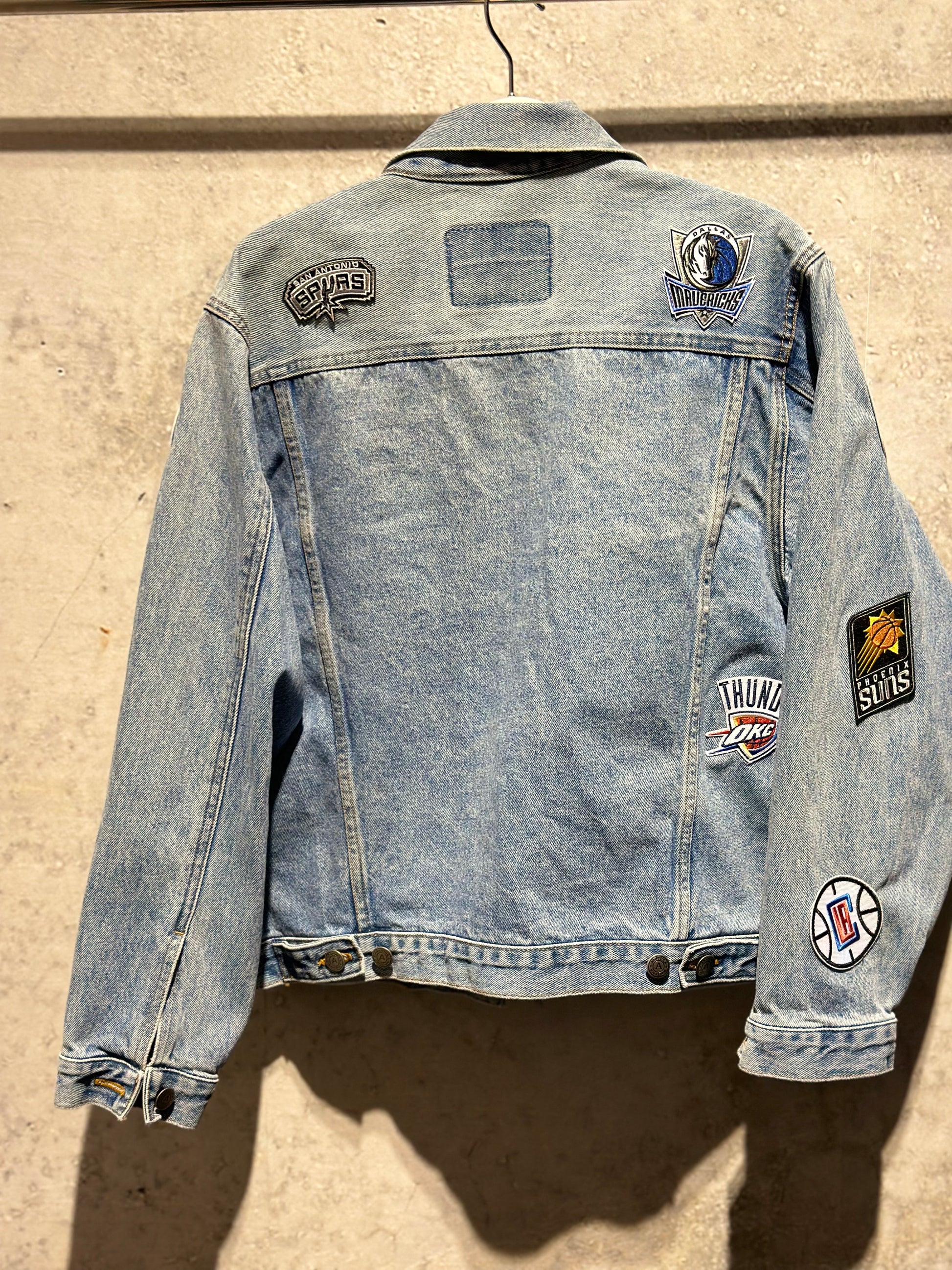 KNOTWTR SPORTS DENIM JACKET NBA (back view)