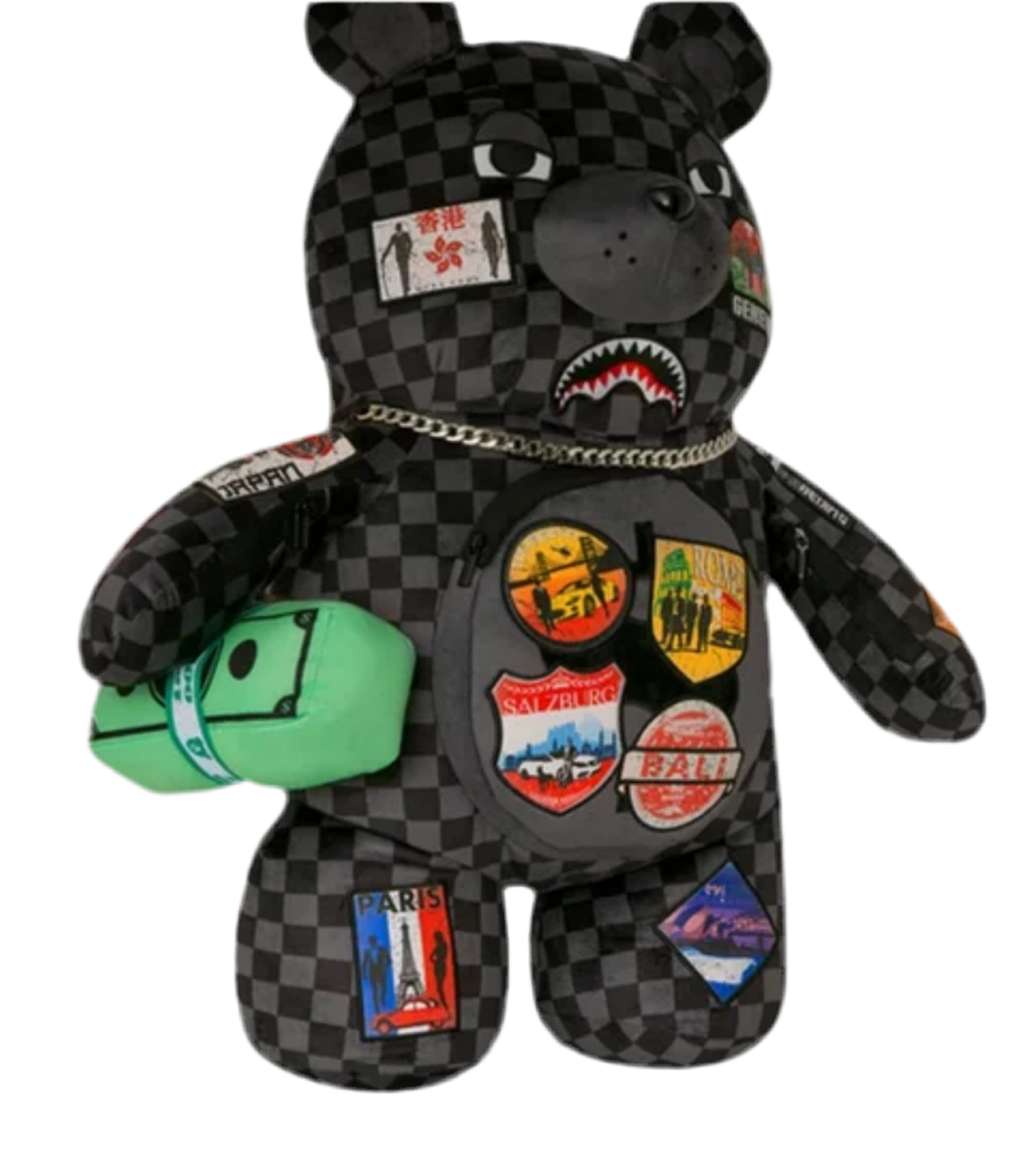 SPRAYGROUND: GLOBAL MOGUL LOST TICKET MONEY BEAR BACKPACK