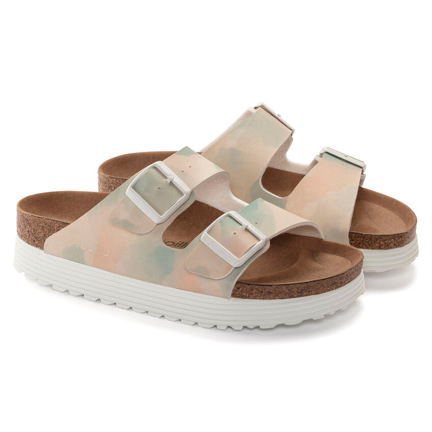 BIRKENSTOCK PAPILLIO: ARIZONA GROOVED WATERCOLOR PINK/BLUE