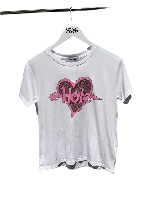 DAYDREAMER: HOLE GLITTER HEART SOLO TEE