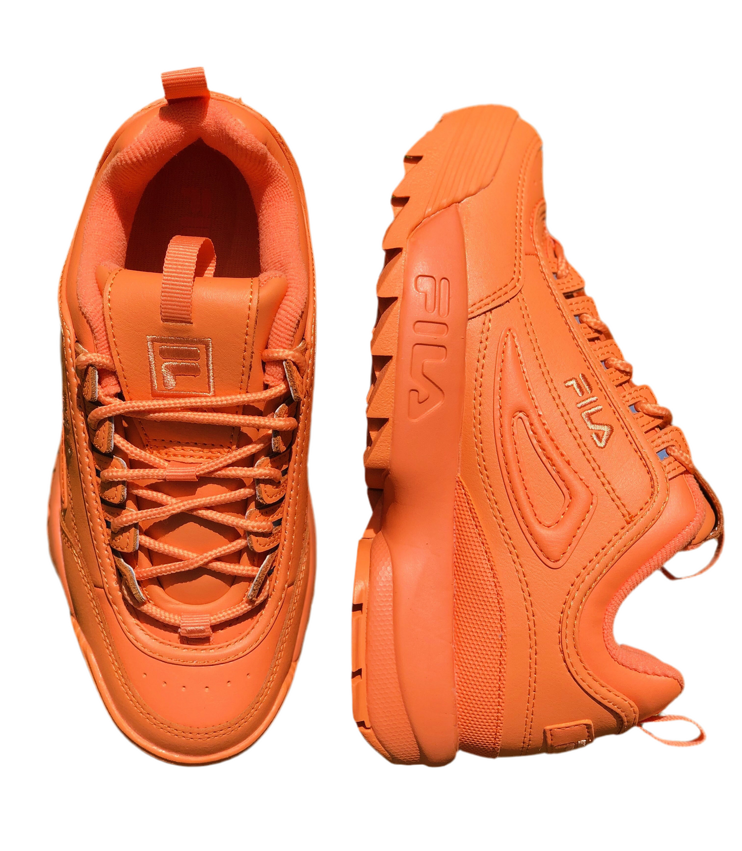 FILA: DISRUPTOR II PREMIUM ORANGE LEATHER SHOES