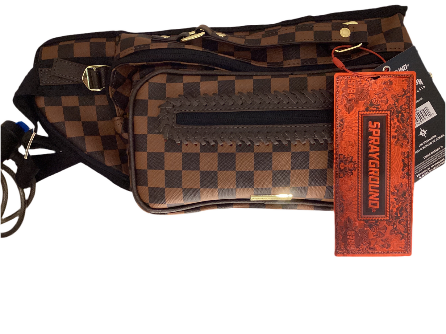 SPRAYGROUND: CORE EMBOSSED CHECK CARGO CROSS-BODY BAG