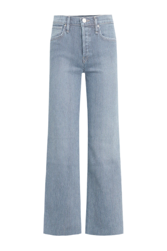 HUDSON: RAILROAD STRIPE WIDE LEG ANKLE JEANS