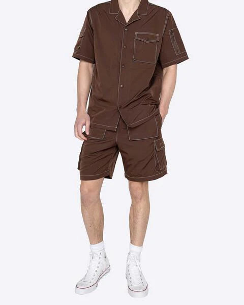 Eptm brown rework snap shorts - 8586