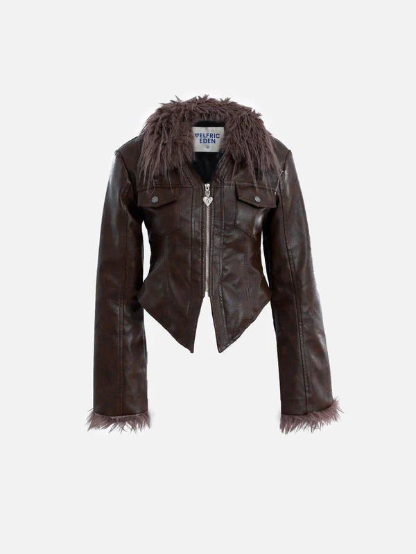 AELFRIC EDEN: FURRY FAUX LEATHER JACKET