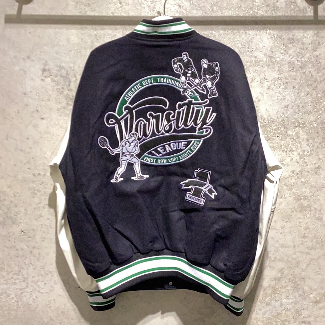 FIRST ROW: VARSITY JACKET (back view)
