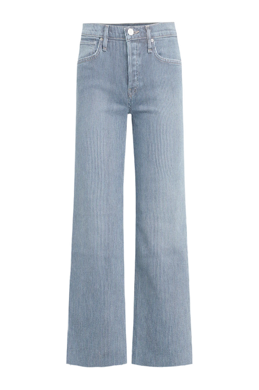 HUDSON: RAILROAD STRIPE WIDE LEG ANKLE JEANS (front view)