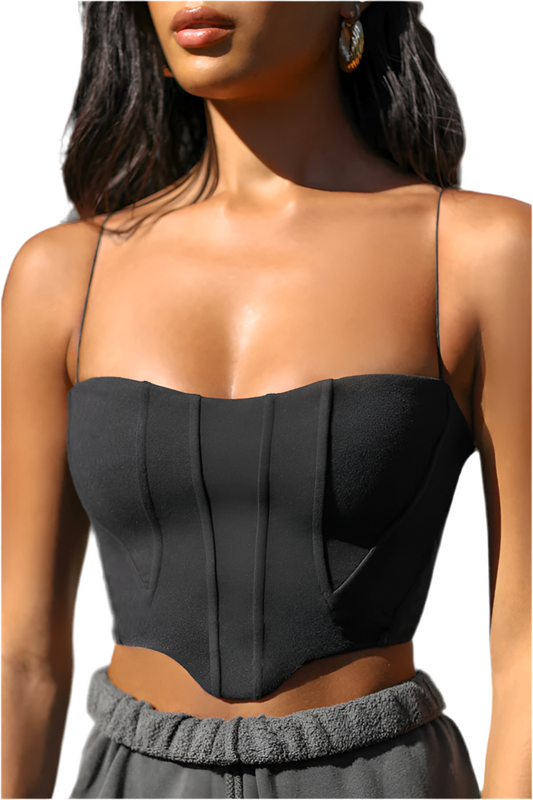 JOAH BROWN: SUEDED ONYX CONTOUR CORSET