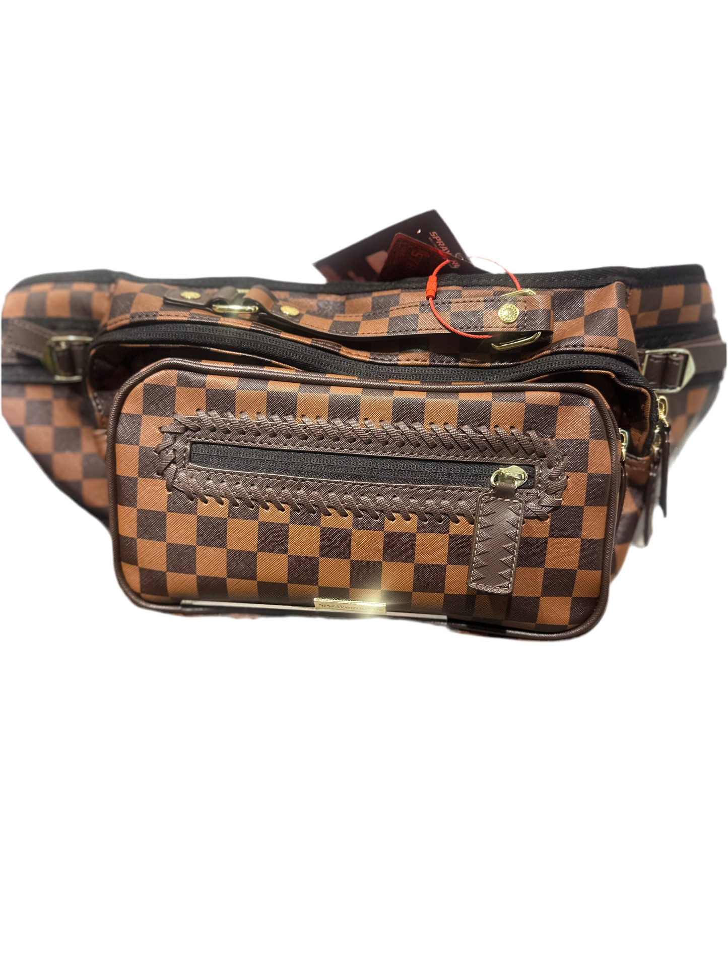 SPRAYGROUND: CORE EMBOSSED CHECK CARGO CROSS-BODY BAG