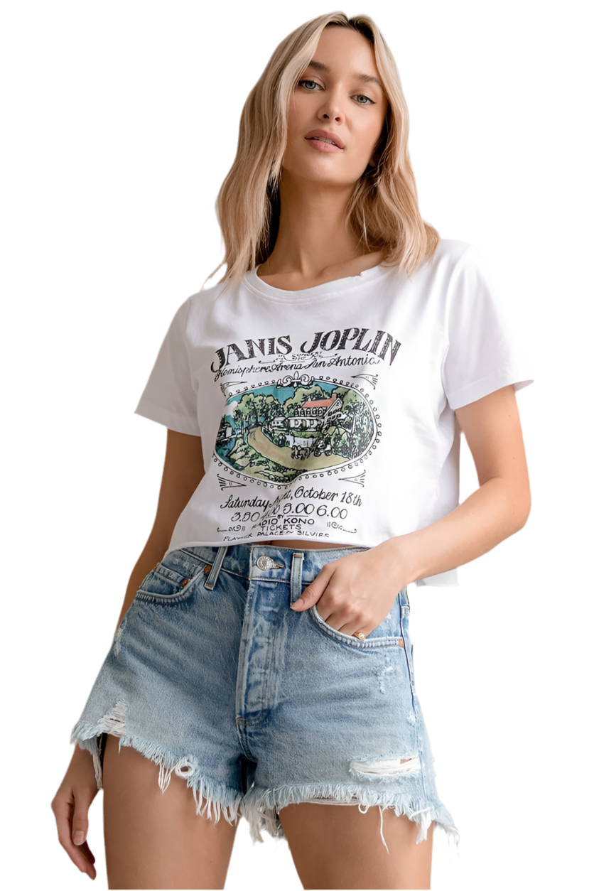 JANIS JOPLIN VINTAGE CONCERT CROP TEE