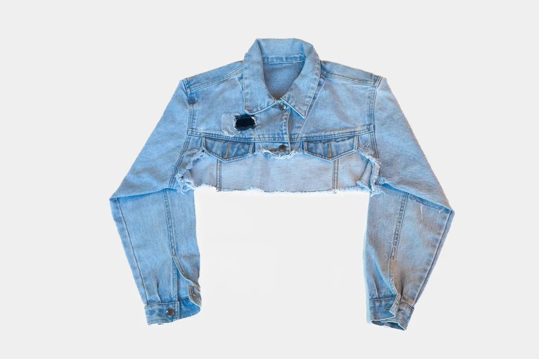 KNOTWTR: CyberTron Denim Crop Top