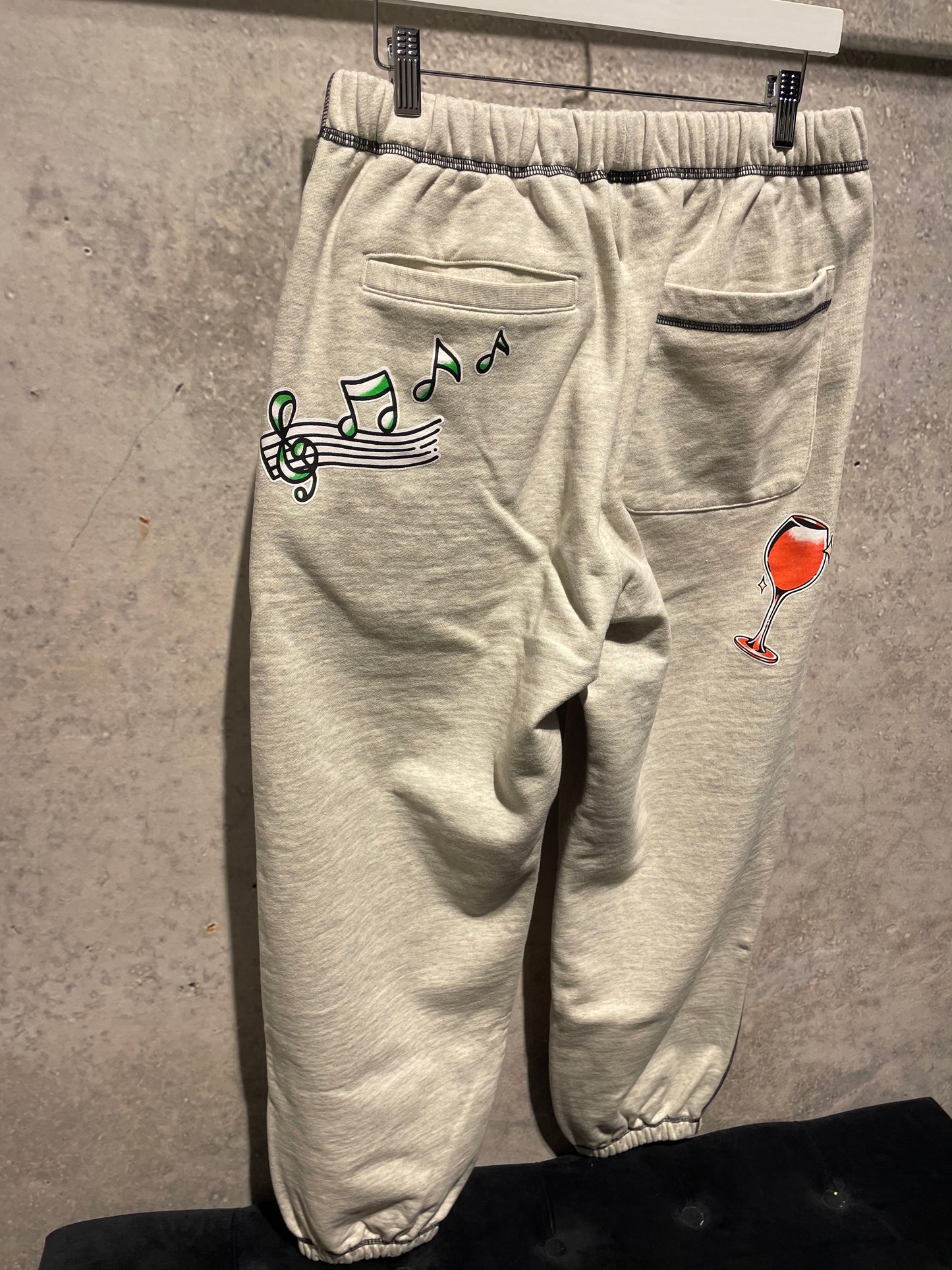 XLARGE Tattoo sweatpants in grey; back view -8586