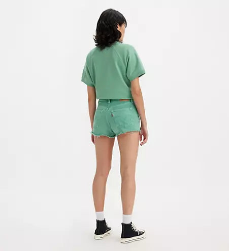 LEVIS: HIGH RISE 501 SHORTS(back view) on model