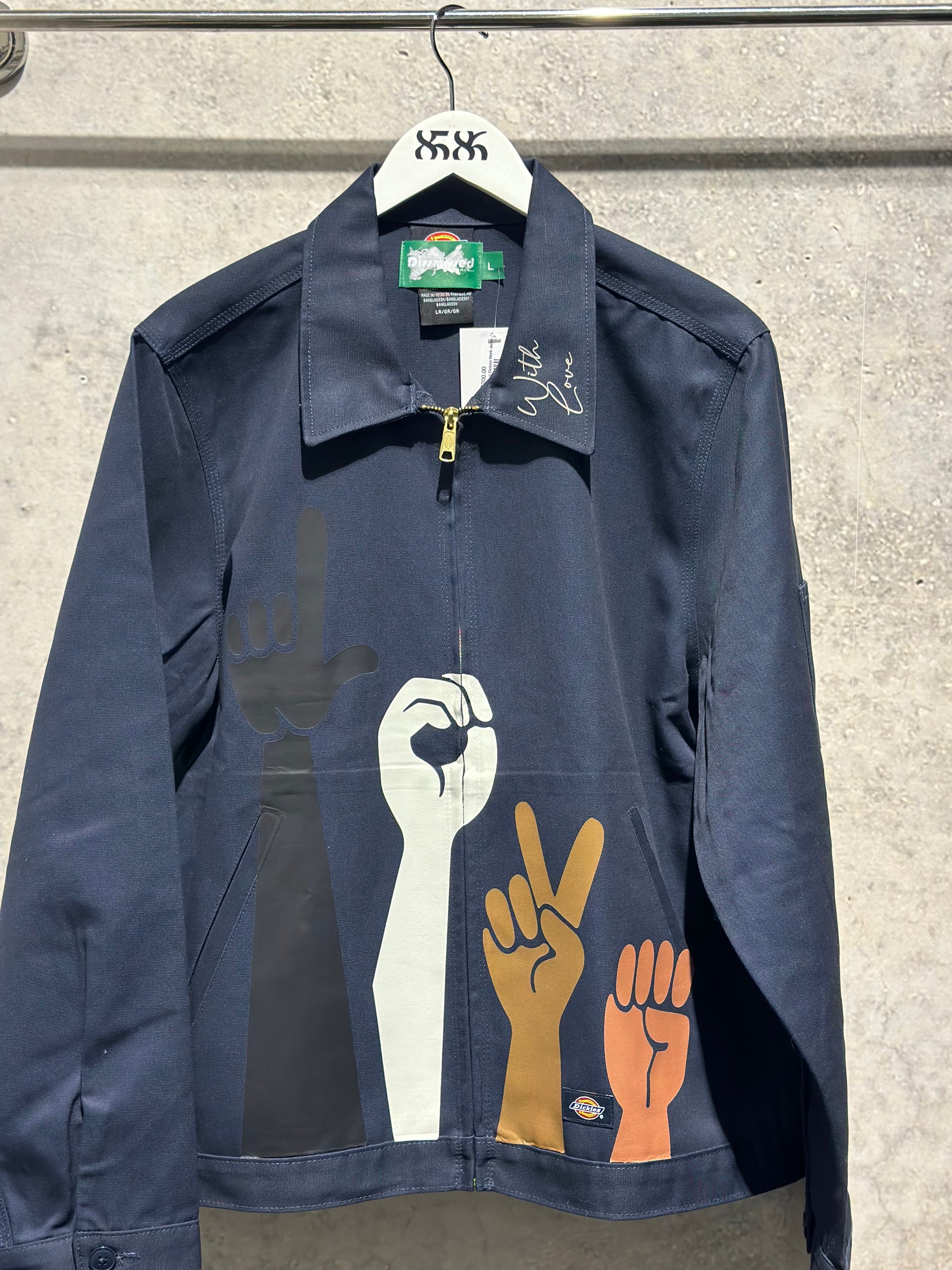 CLASS DISMISSED: Handprint Dickies Work Jacket (front view)