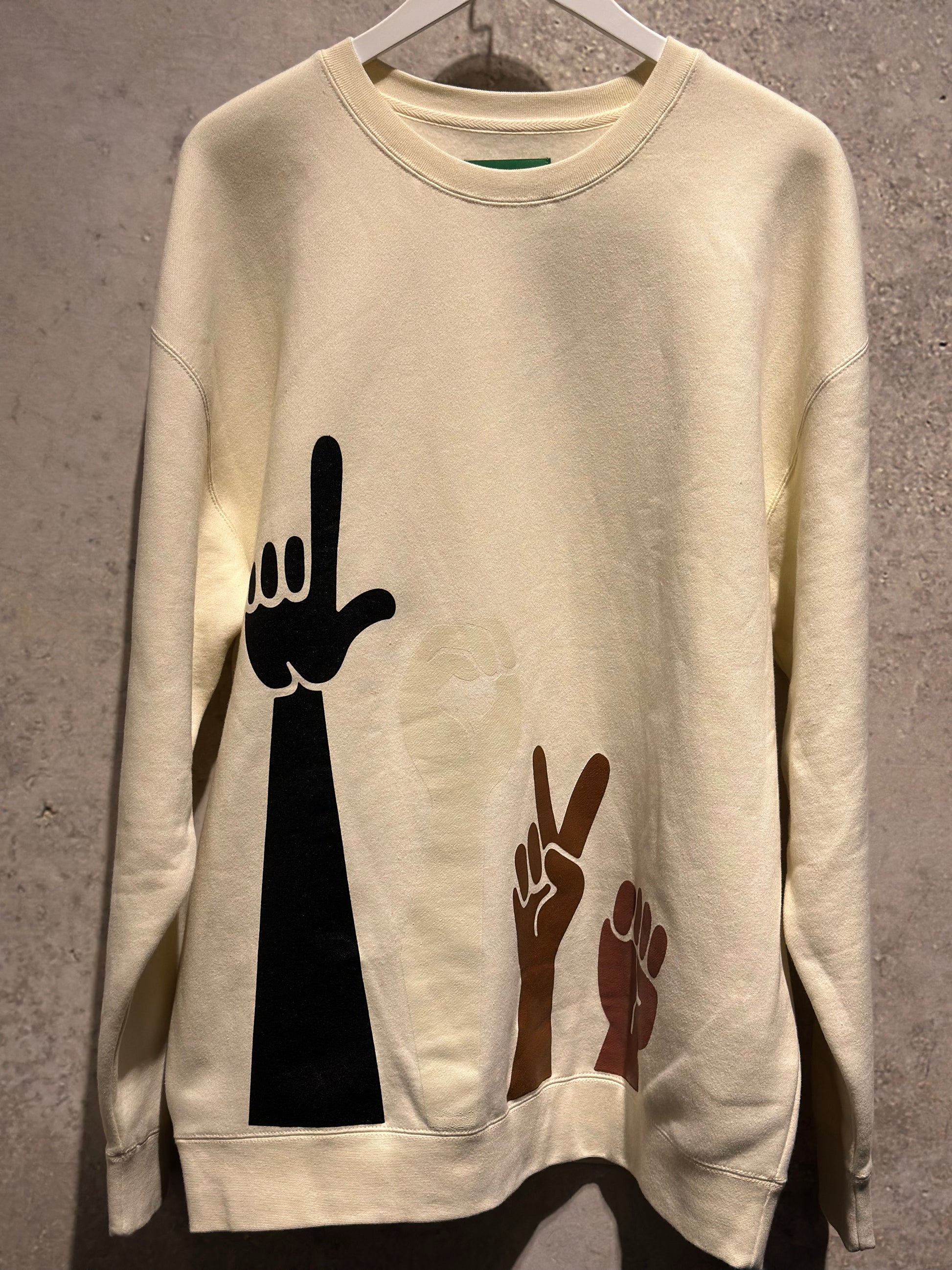 Class Dismissed: Handprint Crewneck Sweater (front view)