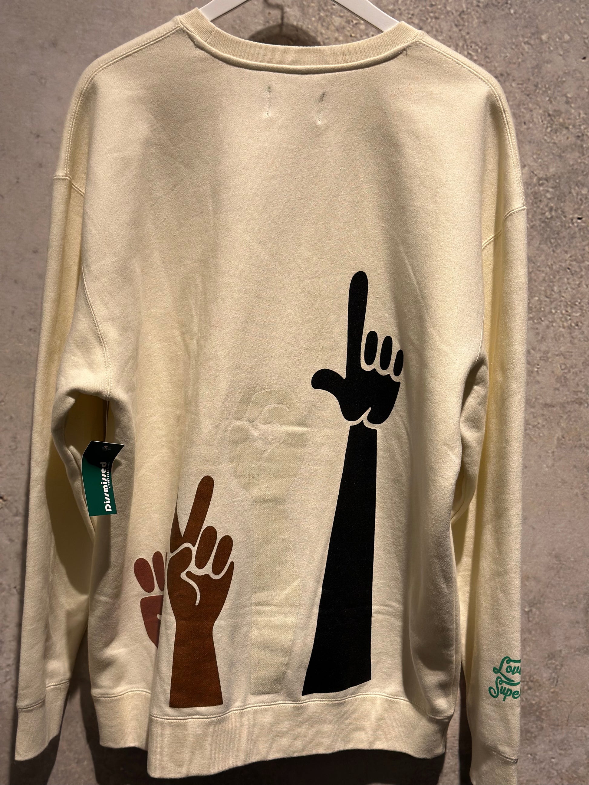 Class Dismissed: Handprint Crewneck Sweater (back view)