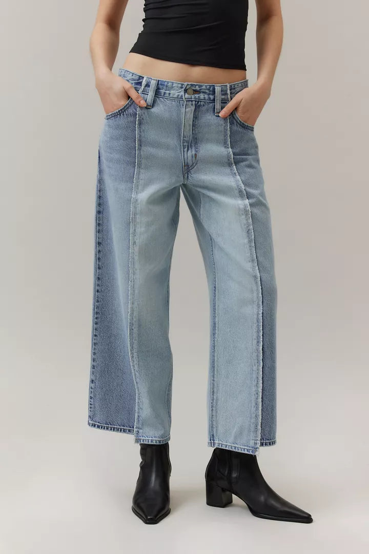 LEVIS: BAGGY DAD RECRAFTED CROPPED JEANS (front view)