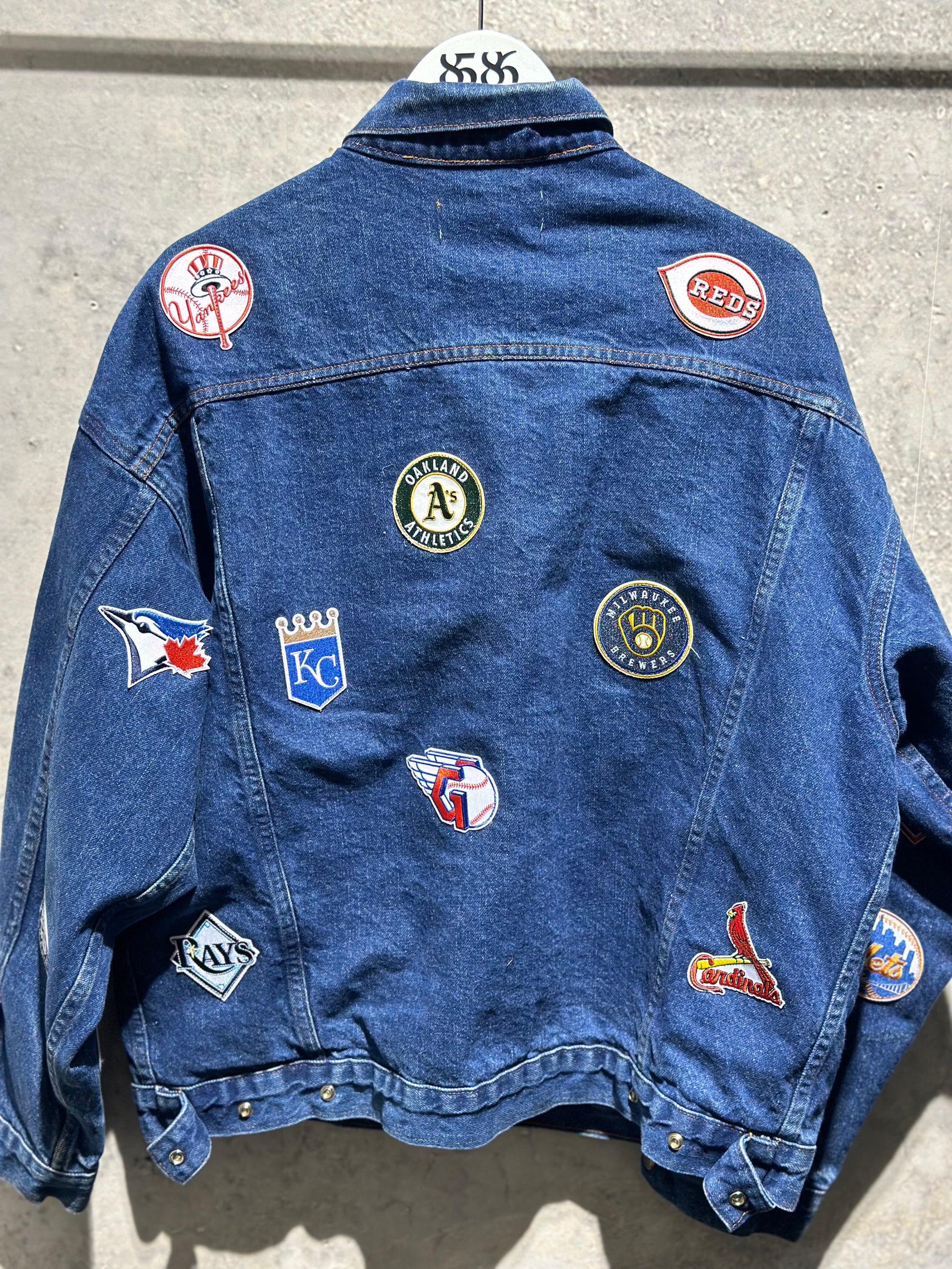 KNOTWTR SPORTS DENIM JACKET MLB (back view)