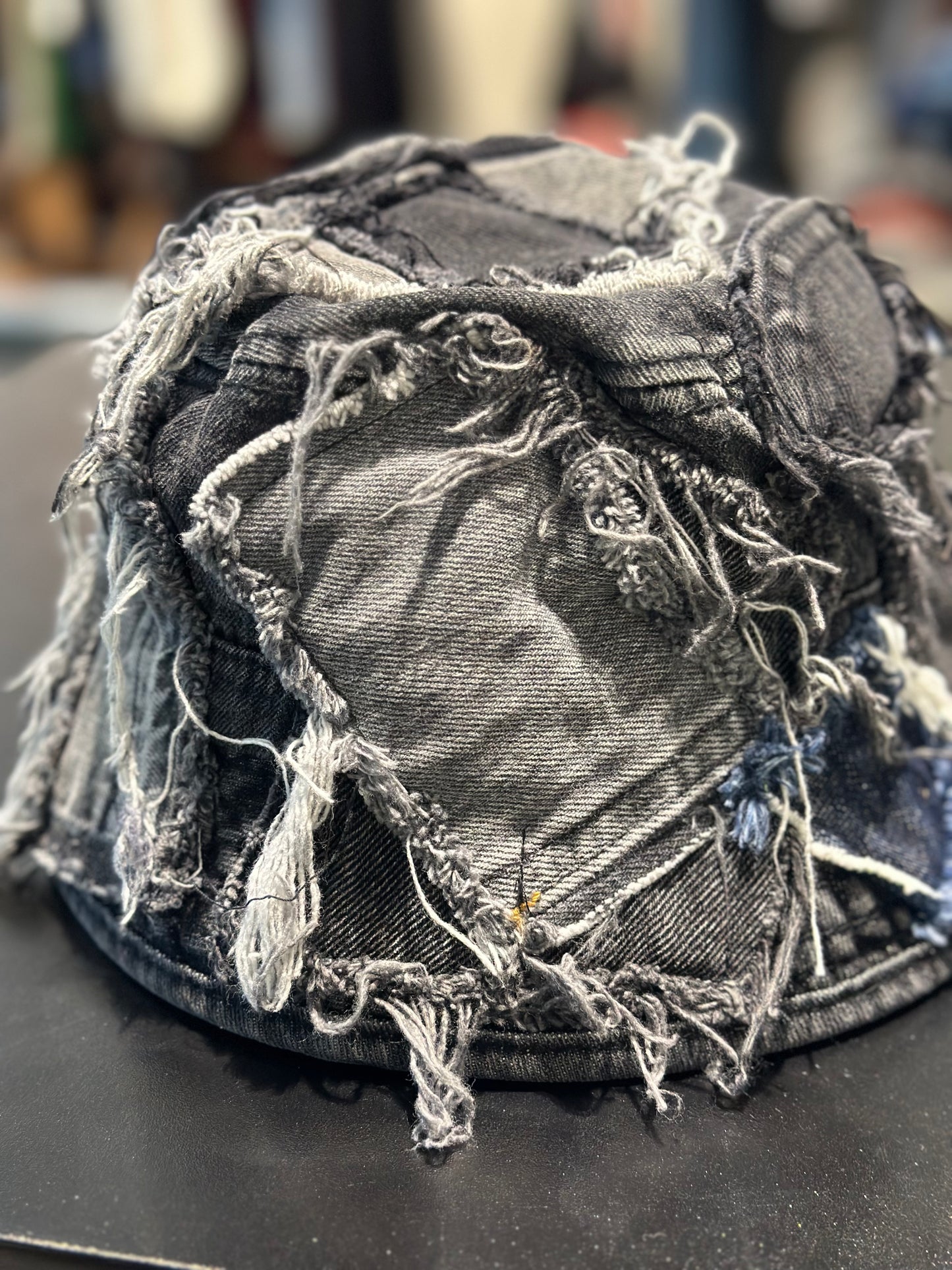 KNOTWTR: BLACK DENIM BUCKET HAT