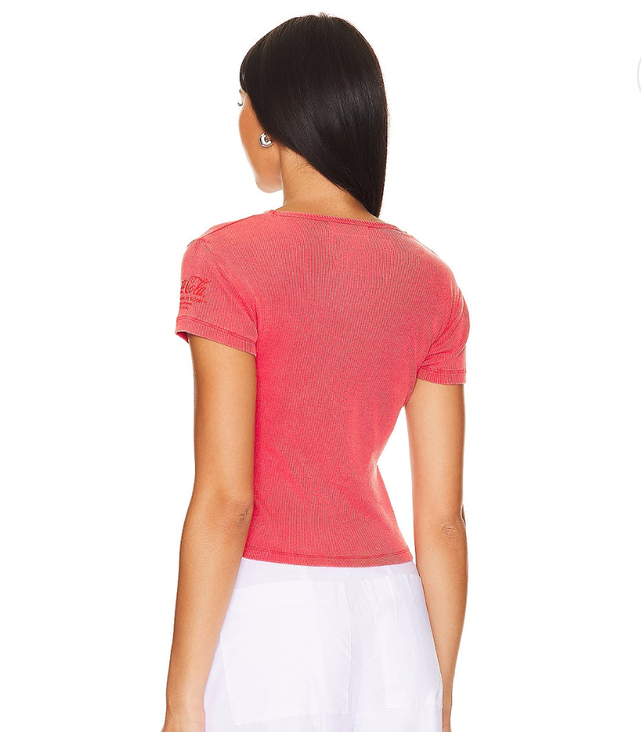 THE LAUNDRY ROOM: COKE PATCHWORK BABY RIB TEE (back view on model)