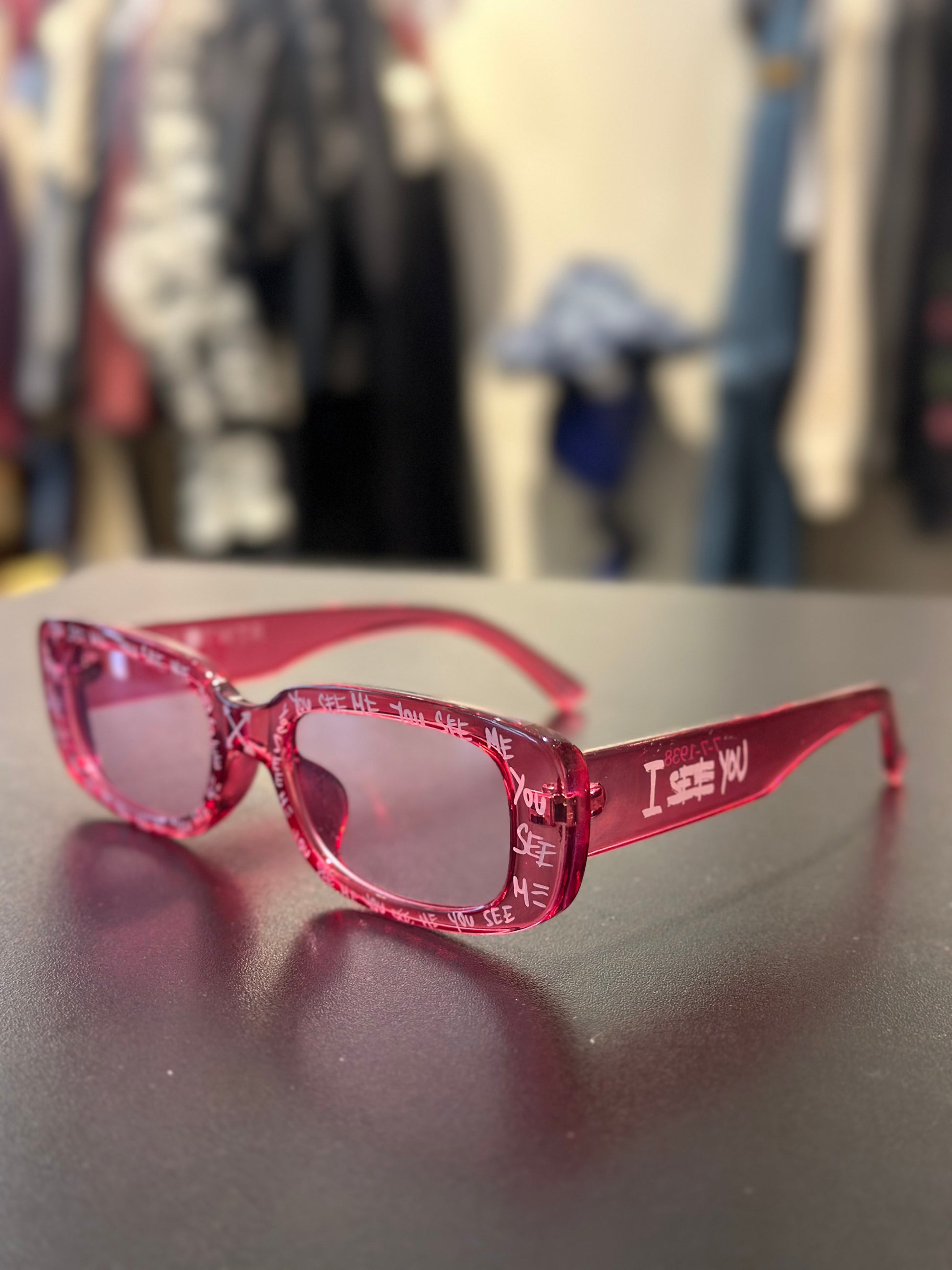  KNOTWTR: I SEE YOU/ RELAX SUNGLASSES (clear pink)
