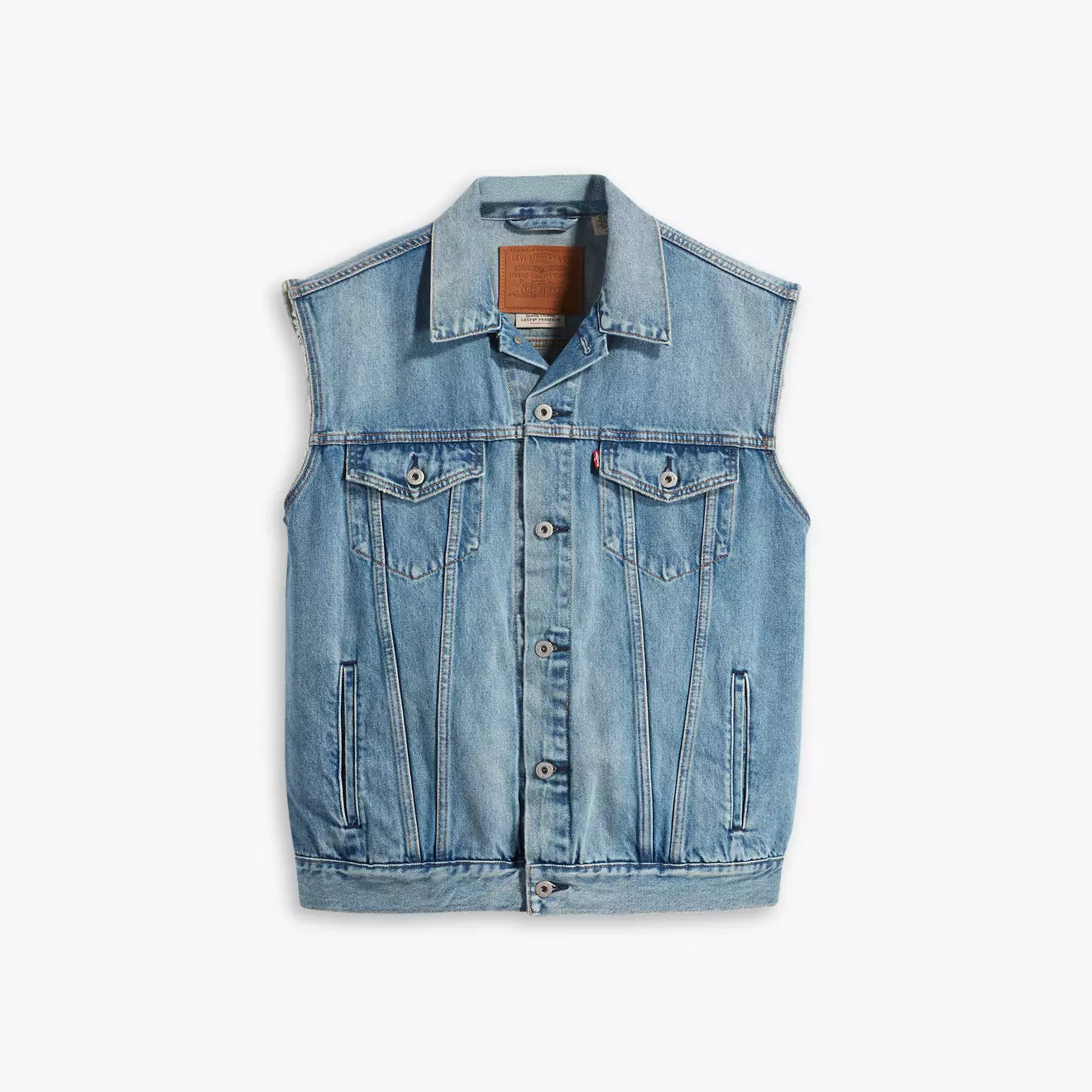 LEVIS: RELAXED TRUCKER VEST front flat lay view