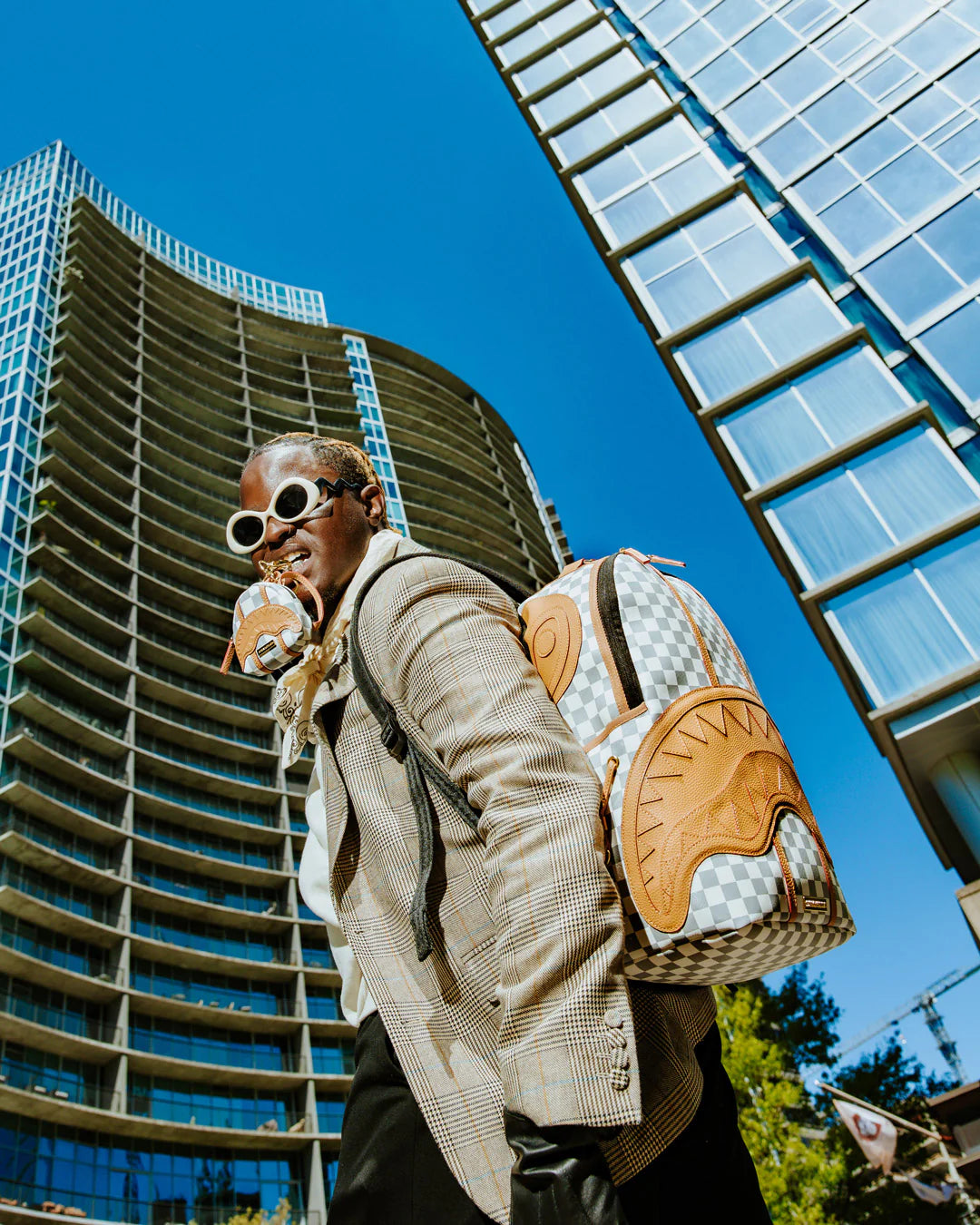 SPRAYGROUND: HENNY LATTE BACKPACK (view with male model)