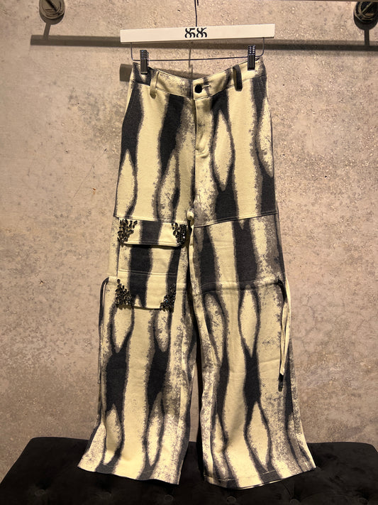 BALBOA:  TIE DYE CARGO PANTS W/ RHINESTONES