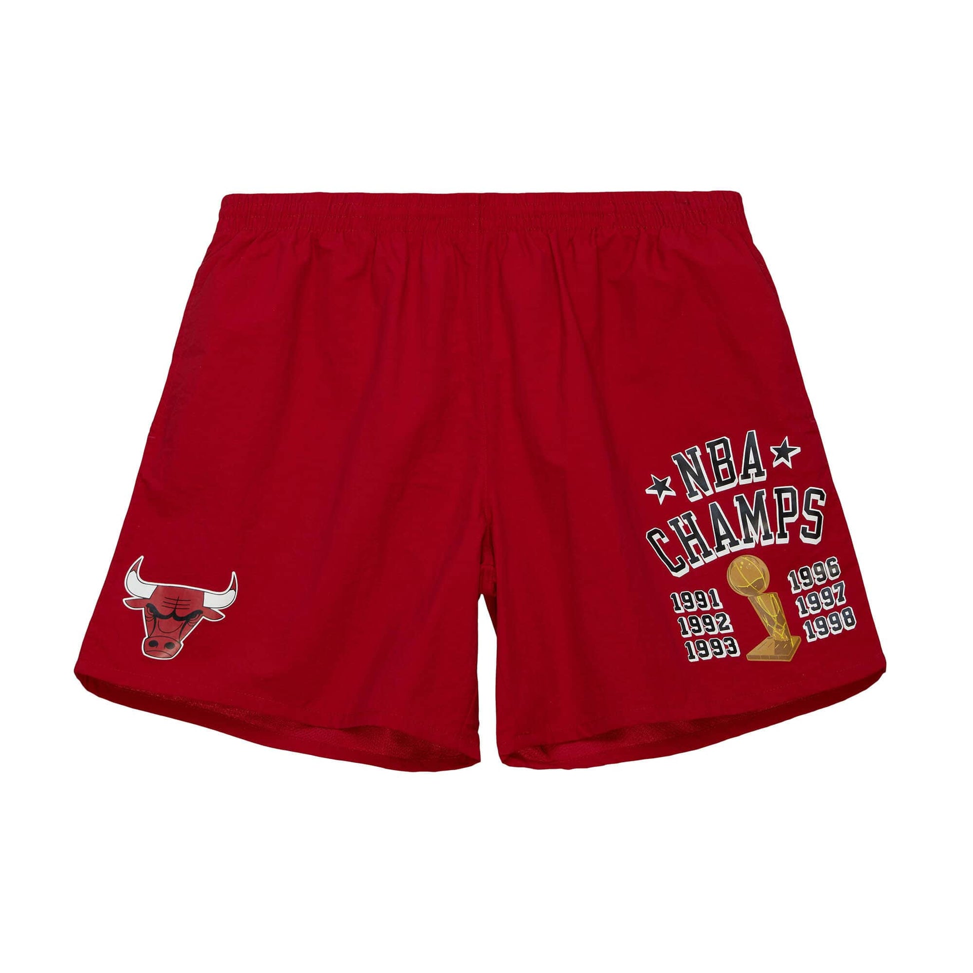 MITCHELL & NESS: NBA Team Heritage woven shorts BULLS (flat lay front view)