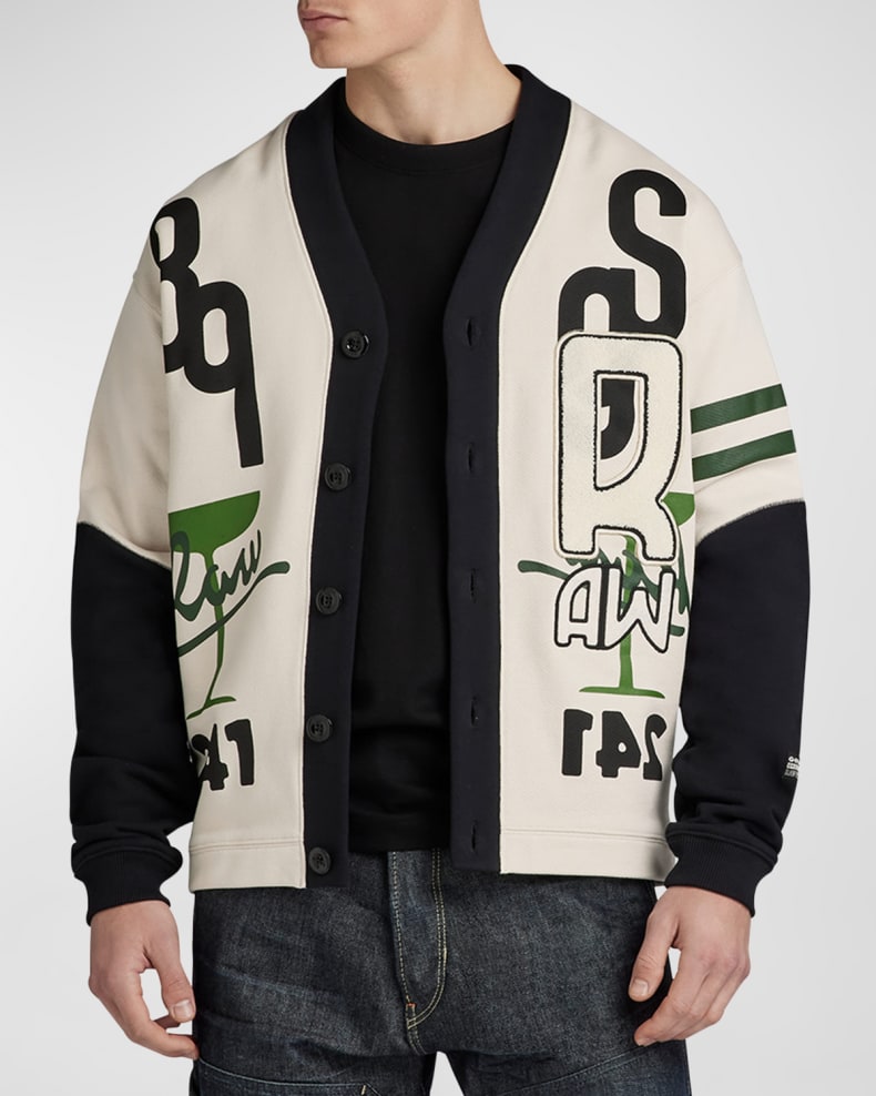 G-STAR  RAW: HOLIDAY FELT CARDIGAN (front view on model)