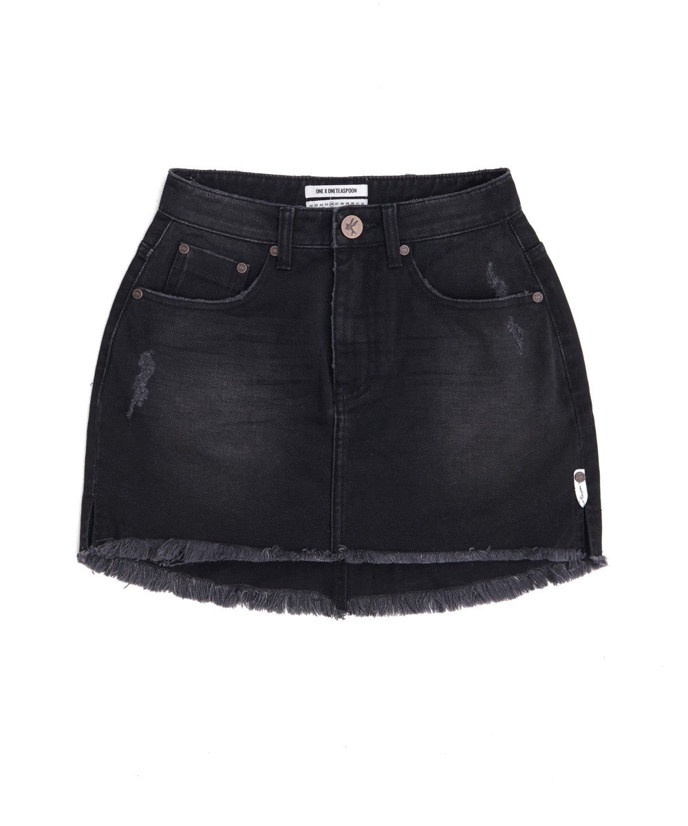 ONE TEASPOON: 2020 HIGH WAIST MINI SKIRT - BLACK WEDNESDAY