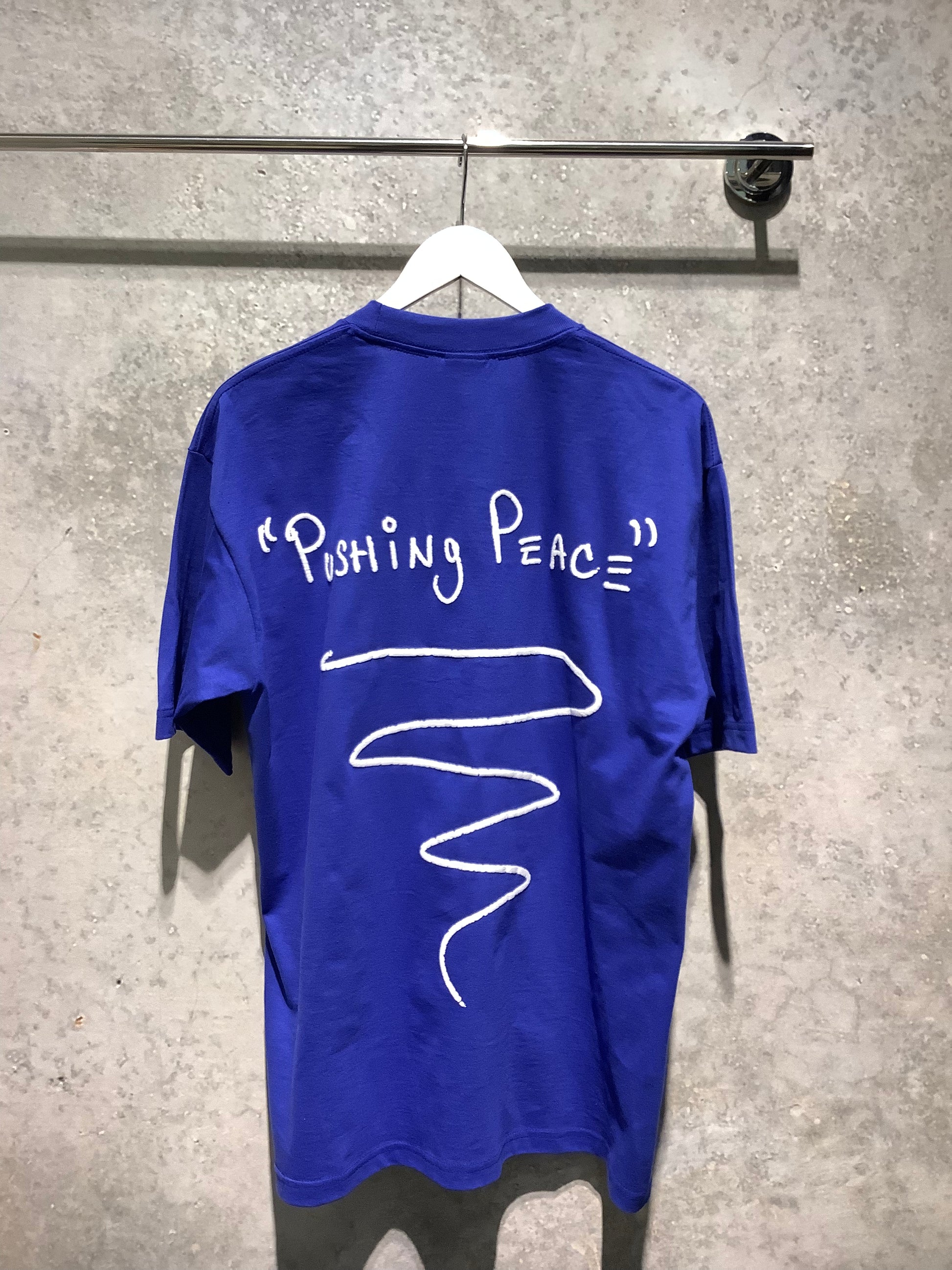 CLASS DISMISSED: PUSHING PEACE T-SHIRT ROYAL BLUE (back view)