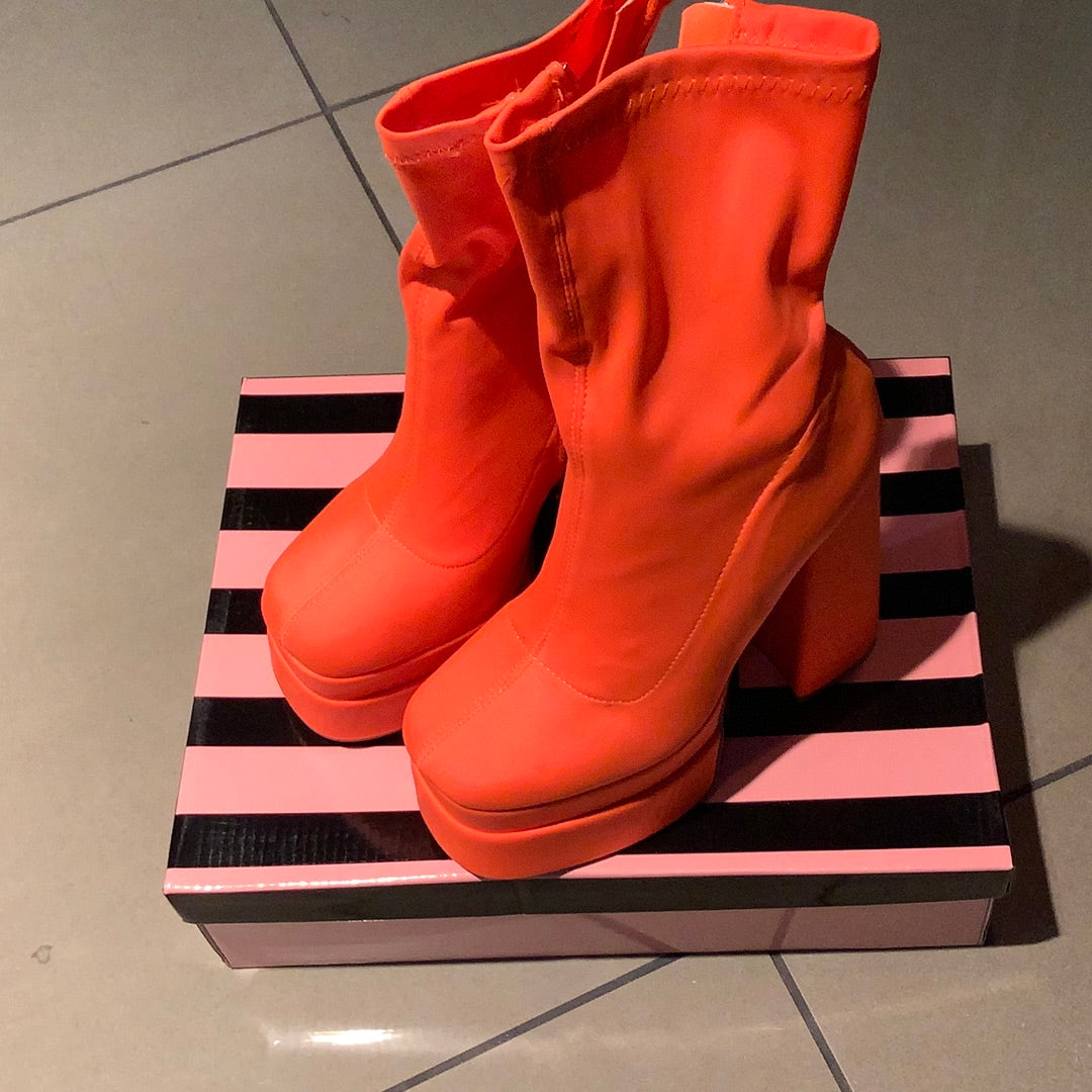 Orange platform outlet boots