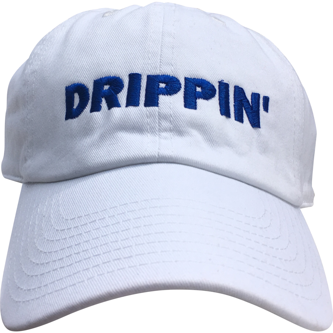 THE KOOL KID: DRIPPIN WHITE DAD HAT - 85 86 eightyfiveightysix