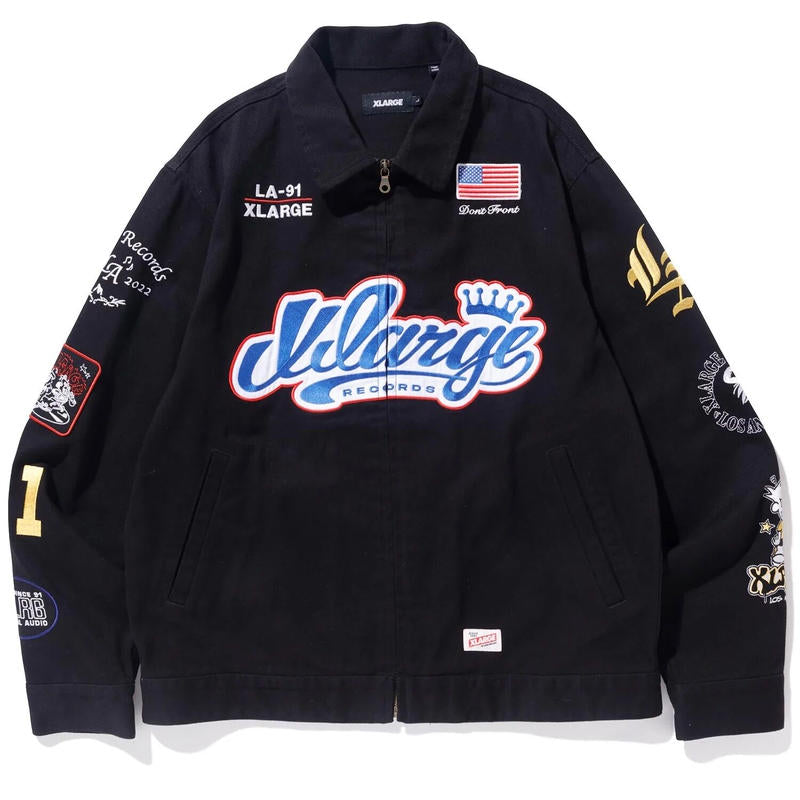 XLARGE: RECORDS WORK JACKET BLACK (front view)