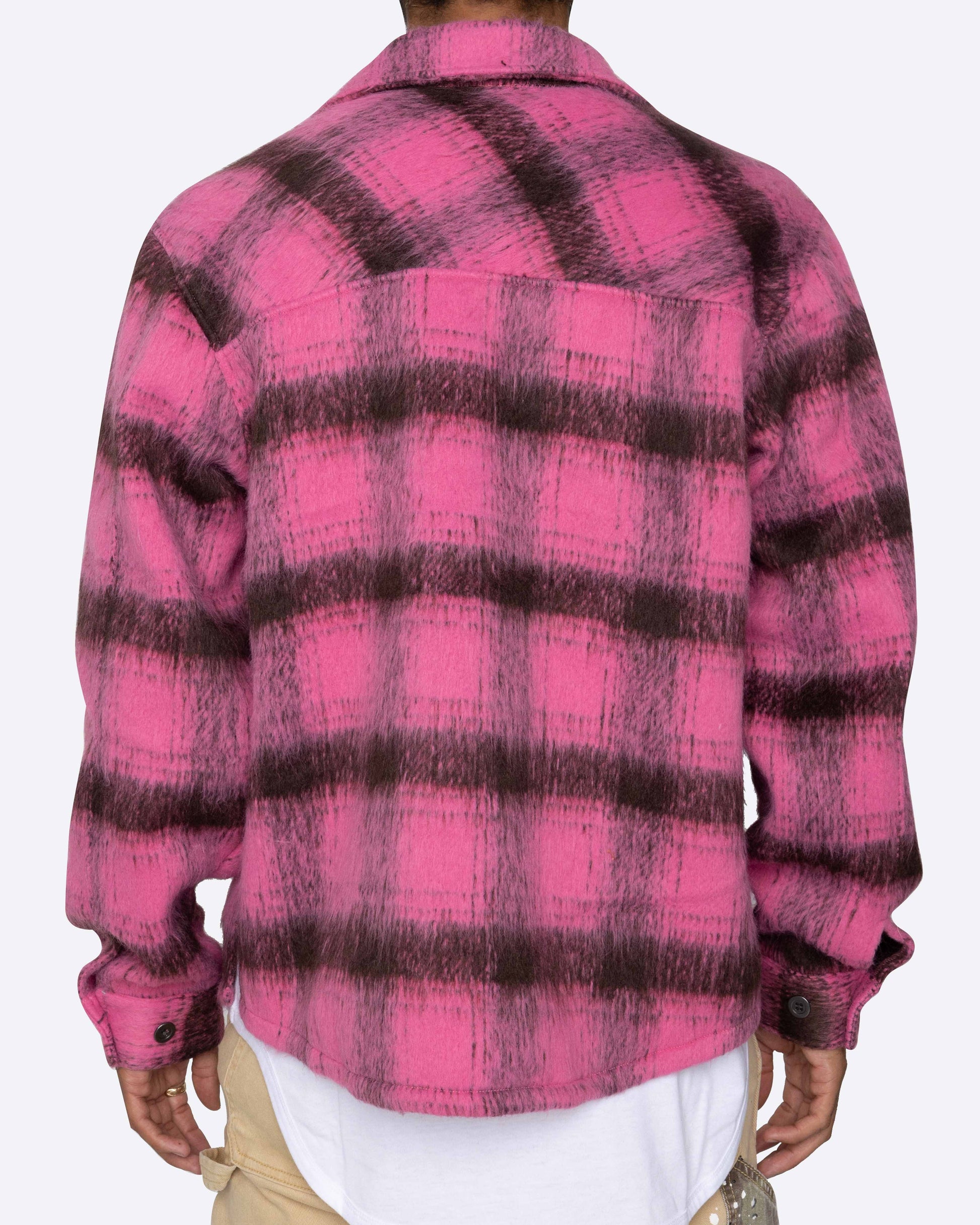 EPTM: MOHAIR FLANNEL SHIRT BACK VIEW PINK