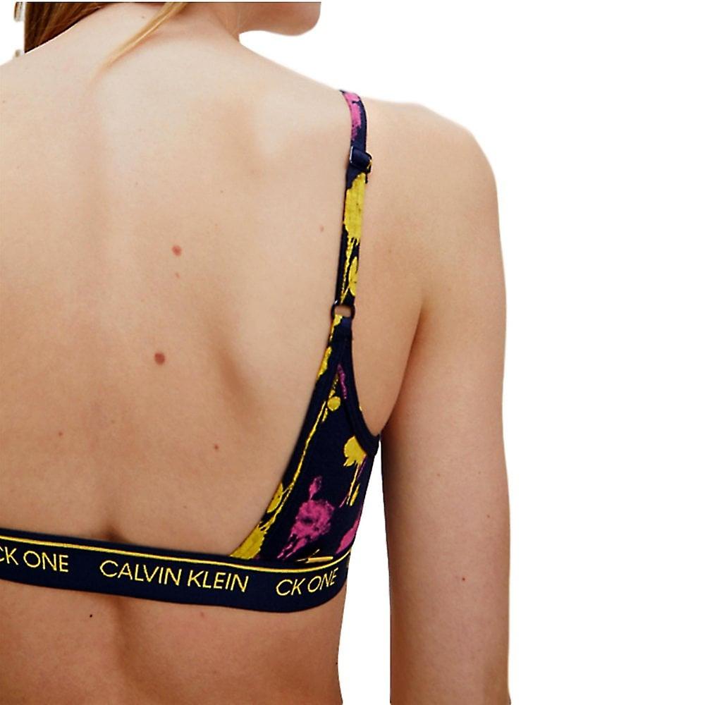 Calvin Klein Underwear Women's CK One Unlined Triangle Bralette, Pale  Orchid680/V34, Floral, Pink, XL